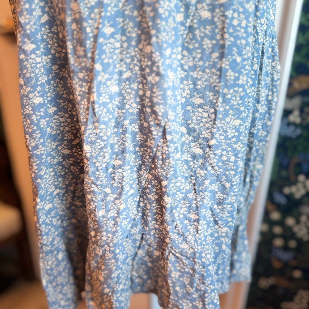 American Eagle Outfitters Blue Smocked back ruffle corset Dress - Picture 3 of 6